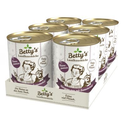 Thumbnail 3: Betty's Landhausküche Katzennassfutter Känguru PUR mit Borretschöl 12x 400g