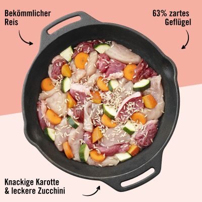 Thumbnail 2: Dogs'n Tiger Junior, Hundefutter, Grünschnabel, Hunde Nassfutter, Welpen Futter, Geflügel, Getreidefrei, Naturreis, Karotte & Zucchini, 6x 800g