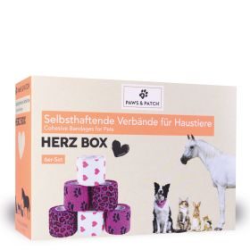 Paws & Patch Selbsthaftende Verbände HERZ BOX 6er-Set für alle Heimtiere