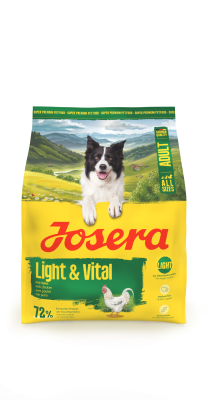 Josera Adult Light & Vital, fettarmes Trockenfutter zur Gewichtskontrolle für ausgewachsene Hunde, 900g
