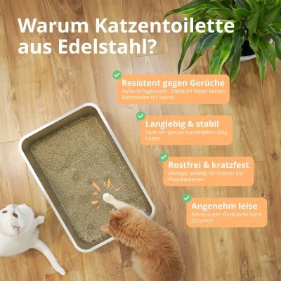 Thumbnail 4: SCHLITZOHR Edelstahl Katzentoilette Lotte - XXL Katzenklo