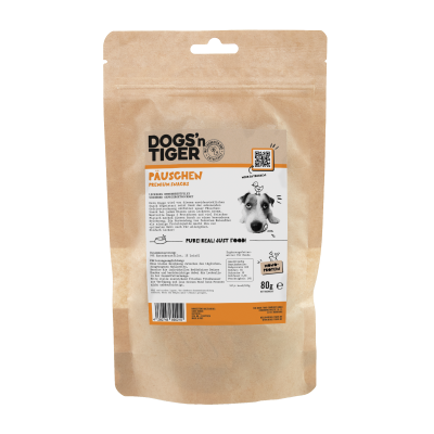 Thumbnail 1: Dogs'n Tiger Adult, Hunde Snacks, Päuschen Ente, Leckerlies, 99% gefriergetrocknetes Entenbrustfilet, 4x 80g