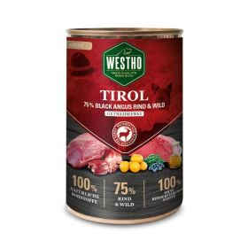 WESTHO petfood Tirol mit 75 % Black Angus Rind & Wild 400g