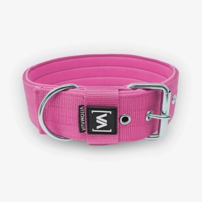 Vitomalia Klassisches Hundehalsband mit abstehender Innenfütterung - Pink