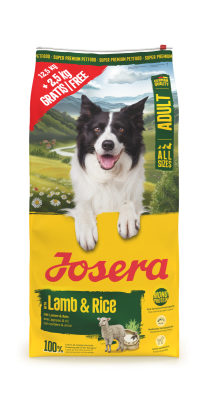 Josera Josera Lamb&Rice 15 kg  Futter für Hunde aller Rassen – Ausgabe 12,5+2,5 kg