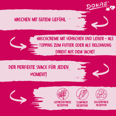 Thumbnail 3: Dokas Nasch-Creme mit Leber Katzenfutter-Topping 12x 90g Multipack