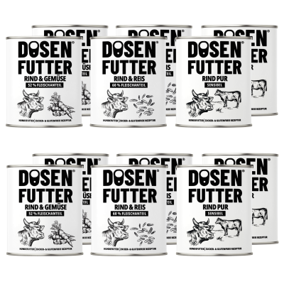 Thumbnail 4: SCHNAUZE & CO. Rind-Testbox XL Dosenfutter® 12x800g