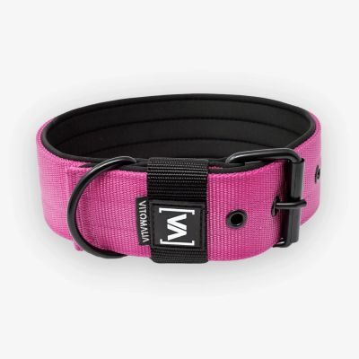 Vitomalia VitomaliaKlassisches Hundehalsband mit abstehender Innenfütterung - Nero Pink