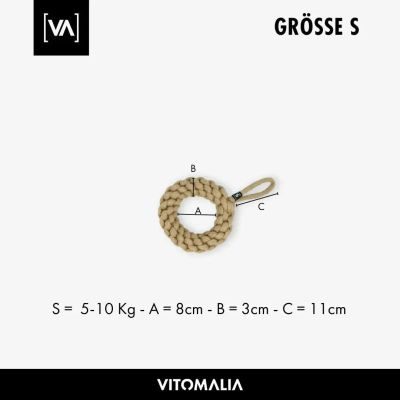 Thumbnail 4: Vitomalia Geflochtener Zerr-Ring für Hunde: 100% Naturhanf, handgeknotet - Eco Tug L