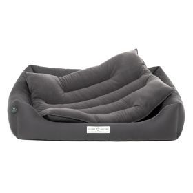 HOUND&NATURE SET: Hundebett LUZERN XL dunkelgrau + wasserfestem Baumwoll -Matratzenüberzug