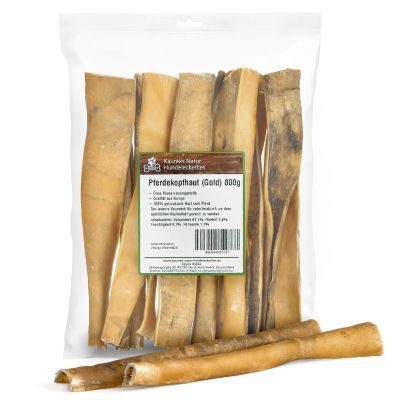 Thumbnail 3: Kaureks Natur Hundeleckerlies Pferdekopfhaut Stangen 800g (Gold)- hypoallergener Hunde-Kauartikel - Hunde-Snack - Kausnack - Leckerli