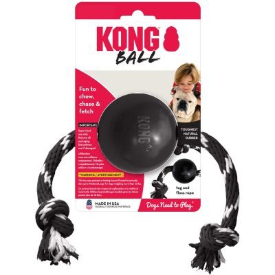 Thumbnail 1: KONG Hundespielzeug KONG® Extreme Ball mit Tau Ø = 8 cm (35 cm inkl. Tau)