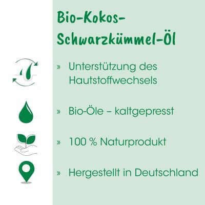 Thumbnail 3: insektoVet® Bio-Kokos-Schwarzkümmel-Öl 100 ml - Natürliches Ergänzungsfuttermittel für Hunde mit hochwertigen Bio-Ölen