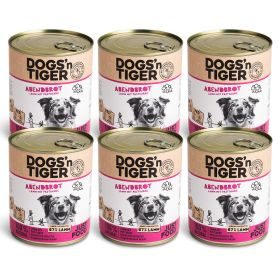 Dogs'n Tiger Adult Premium Hundefutter, Abendbrot, Nassfutter, Getreidefrei, Lamm, Pastinake & Gesund-Kräuterpaket, 800g