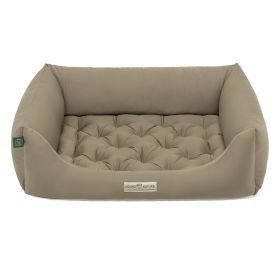 HOUND&NATURE SET: Hundebett ZERMATT M taupe + wasserfestem Fleece-Matratzenüberzug